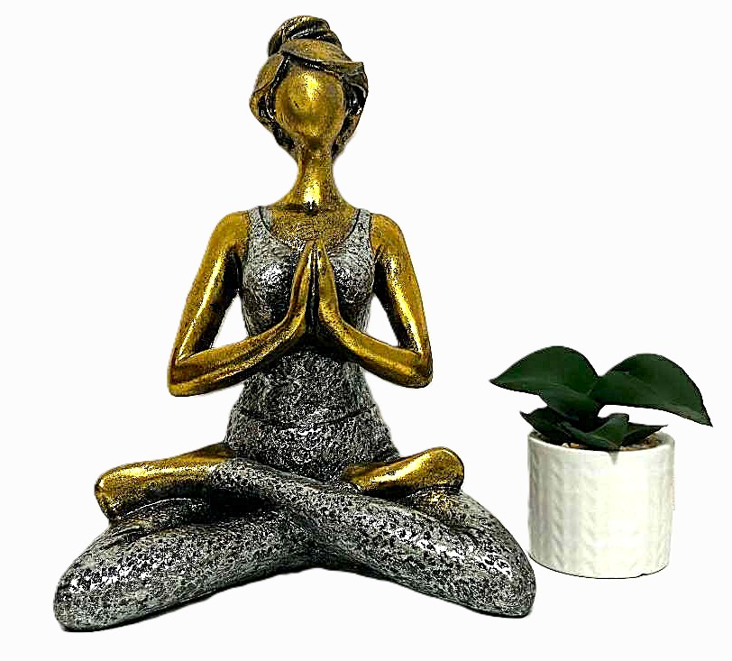 Yoga figurína 24 cm - Strieborná