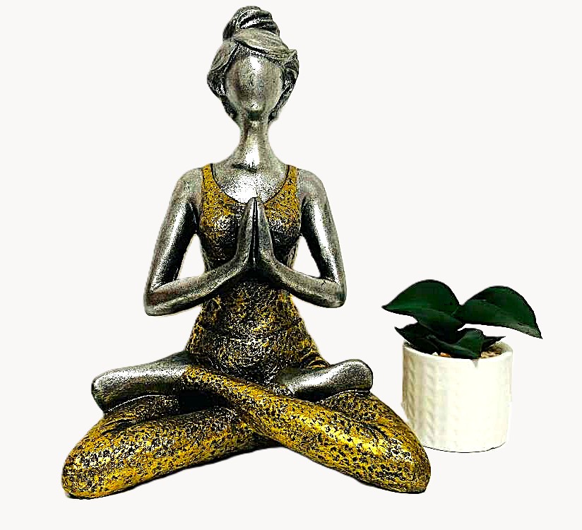 Yoga figurína 24 cm - Zlatá