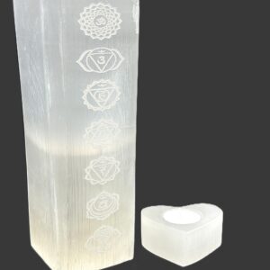 Selenitová lampa 25 cm - Čakry