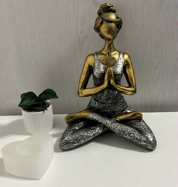 Yoga figurína 24 cm - Strieborná – Obrázok 3