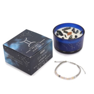 Sviečka s kryštálmi a náramkom znamenie zverokruhu - Blíženci